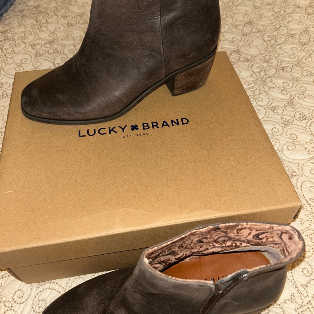 Lucky Brand Dark Brown Ankle Booties